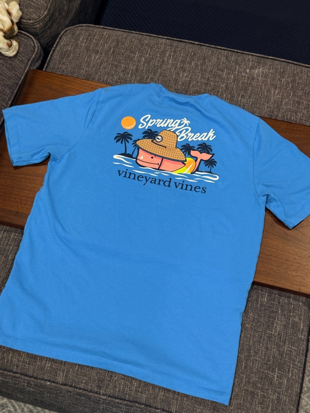 Vineyard Vines Blue Spring Break Whale Graphic Tee